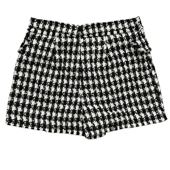 House Of Harlow 1960 Skort BlackWhite Gold Metallic Boucle Tweed Wool Blend Med. - Picture 5 of 6